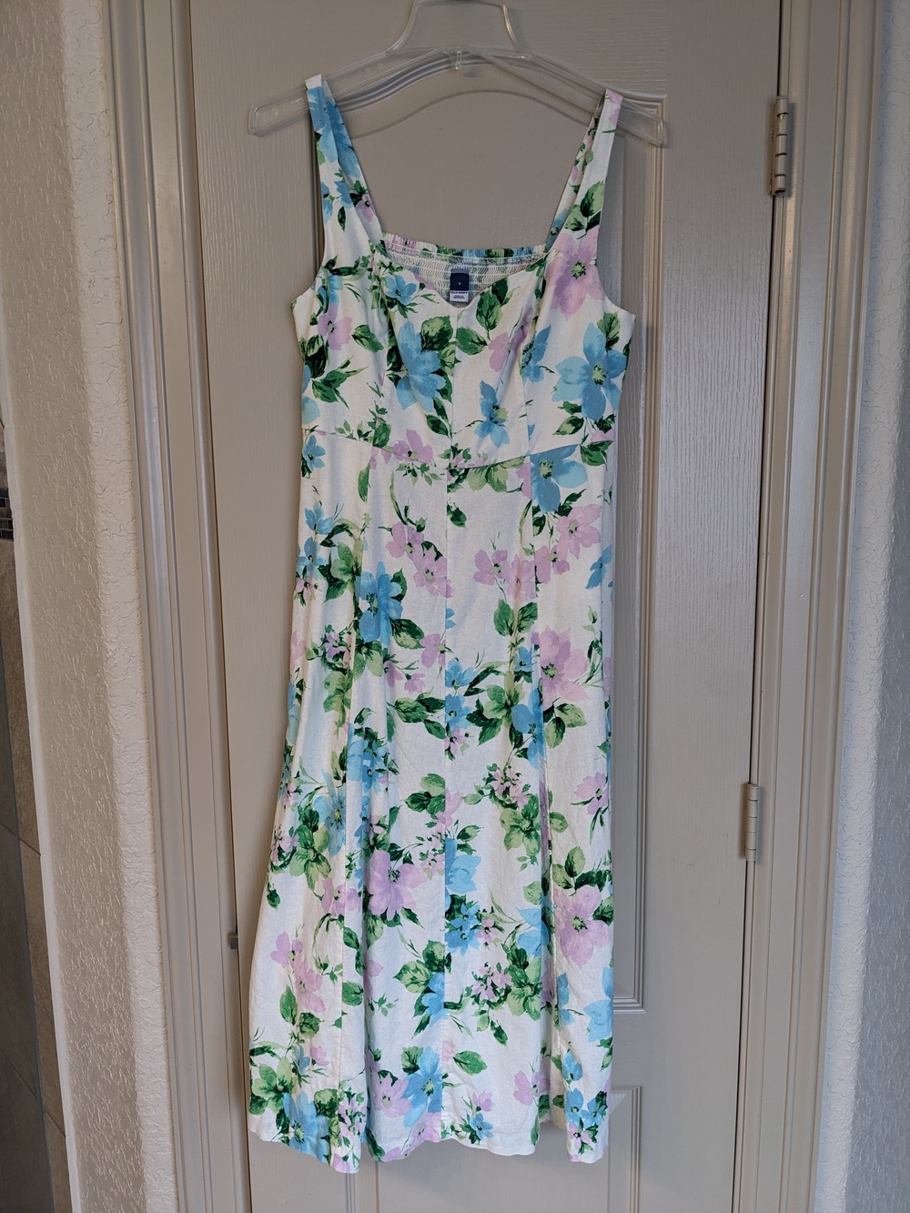 Old Navy Fit & Flare Sleeveless Linen-Blend Midi Dress Size Small